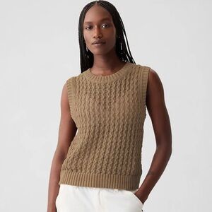 Gap | linen-cotton textured knit tank top size xx small